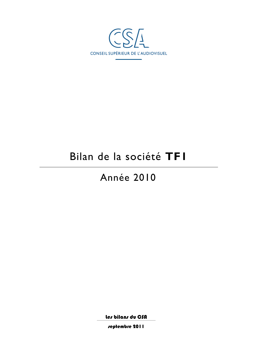 Bilan De La Société TF1