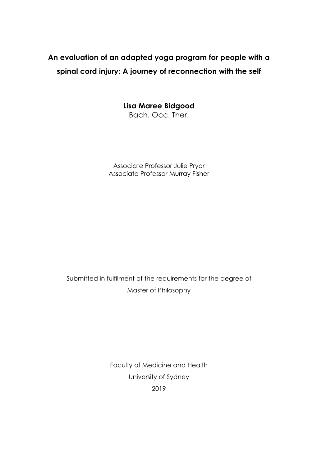 Thesis.Final Edit.An Evaluation of an Adapted Yoga Program.Bidgood