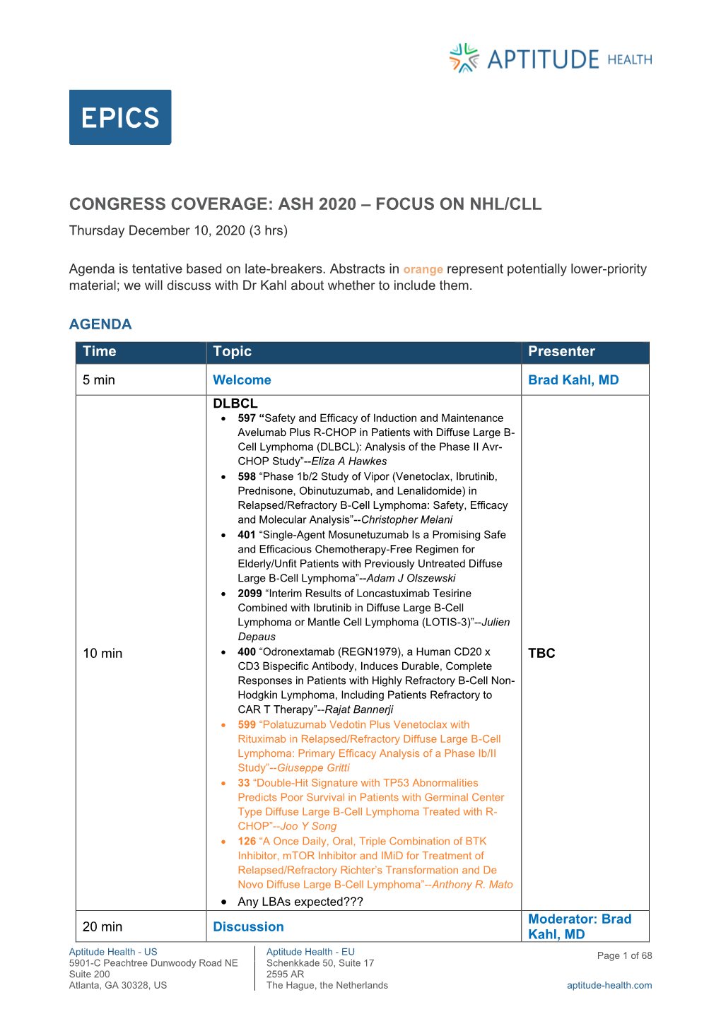 FOCUS on NHL/CLL Thursday December 10, 2020 (3 Hrs)