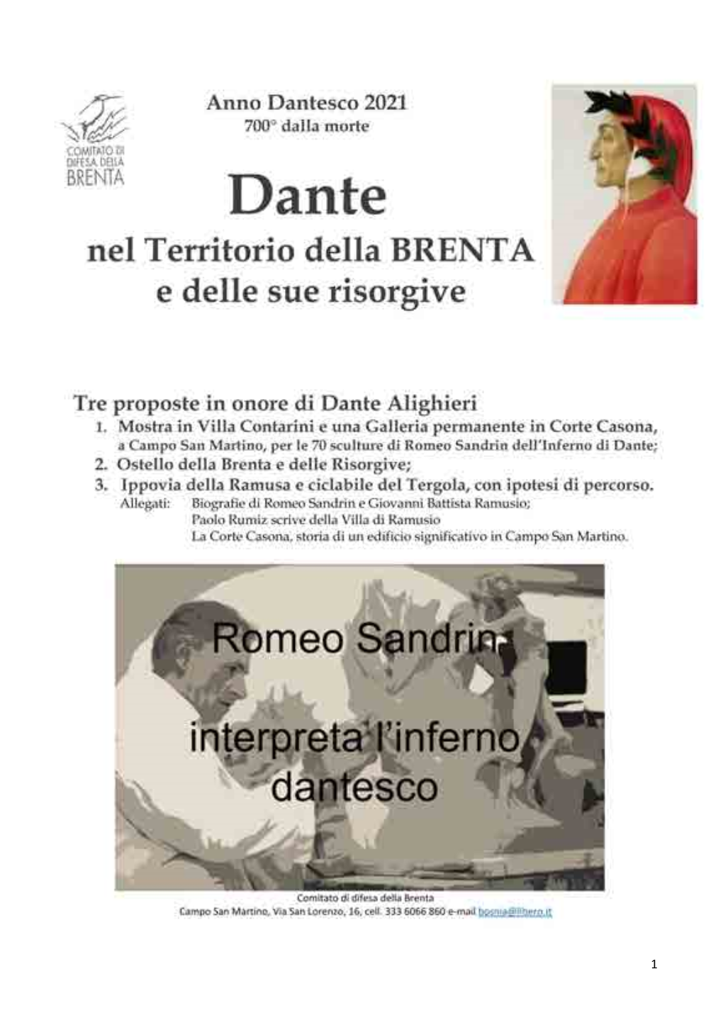 Un Tetto Per L'esule Dante in Terra Della Brenta.Pdf