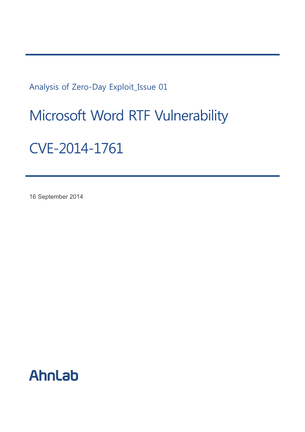 Microsoft Word RTF Vulnerability CVE-2014-1761
