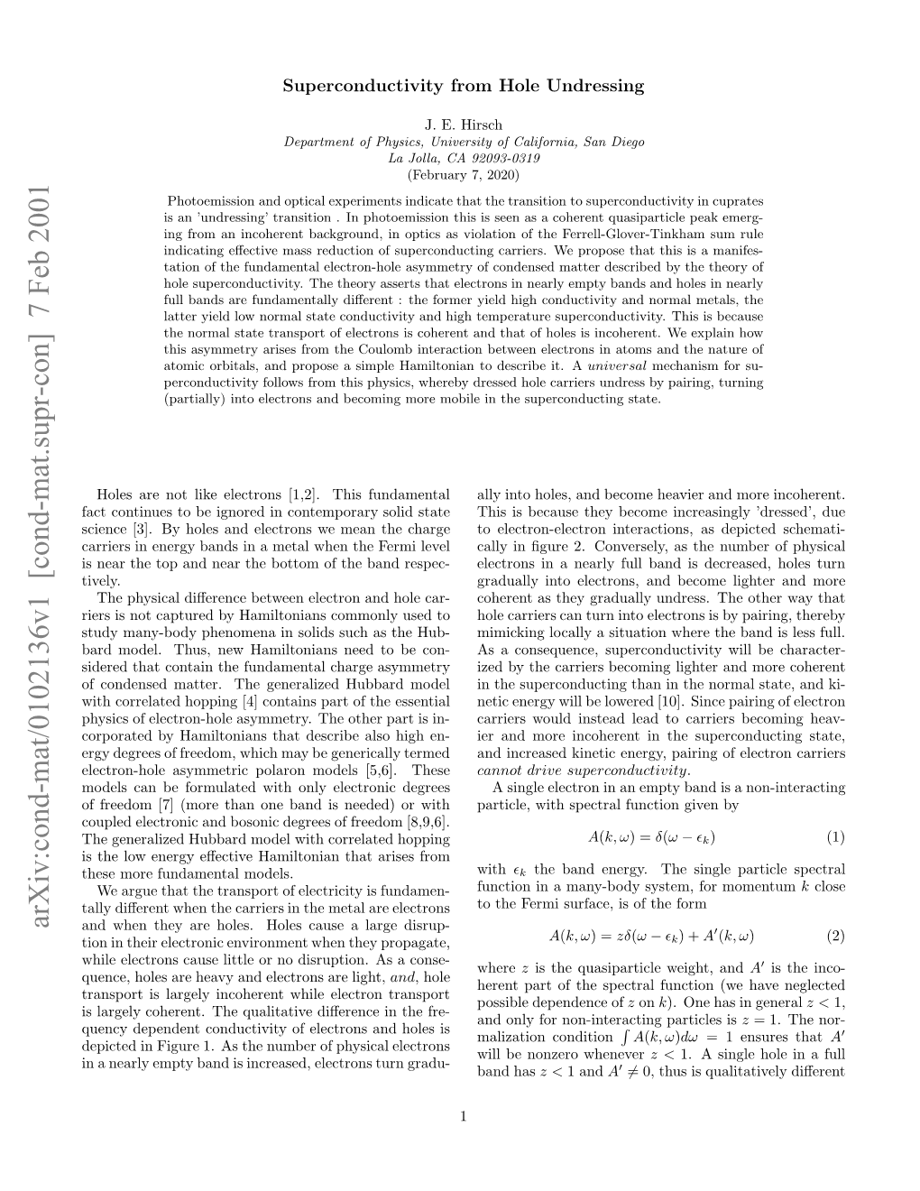 Superconductivity from Hole Undressing