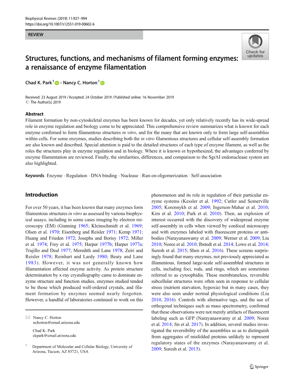 A Renaissance of Enzyme Filamentation