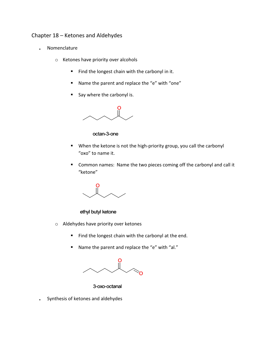 Chapter 18 Ketones and Aldehydes s1