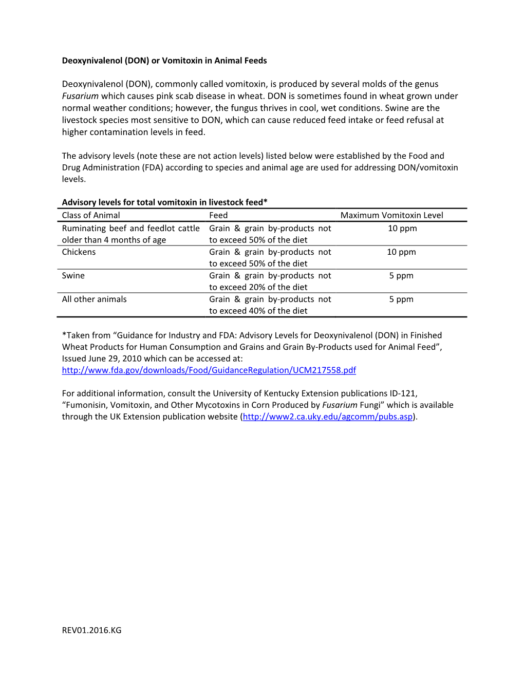 Interpretation of Mycotoxin Test Results