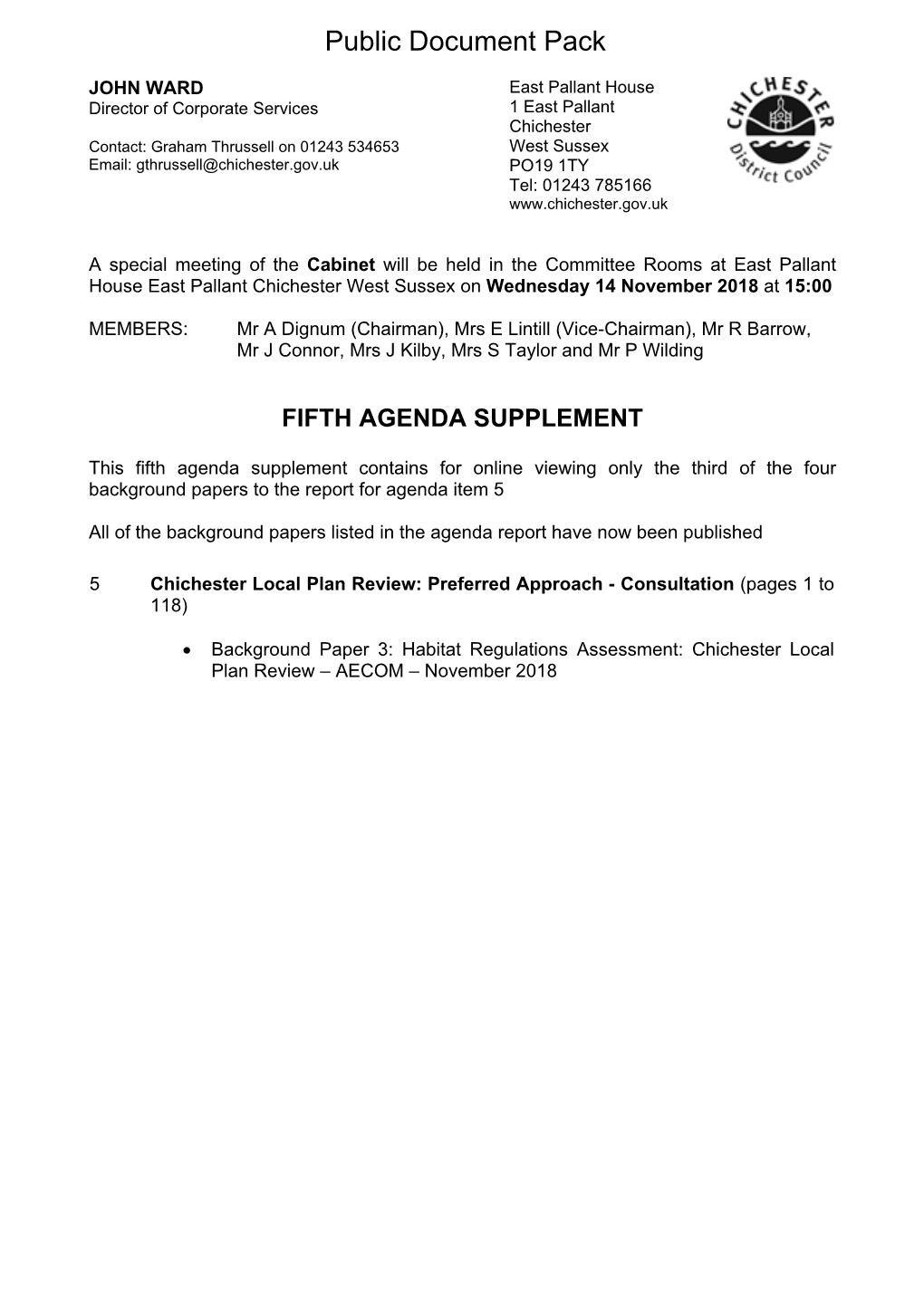 Background Paper 3 to Agenda Item 5 Agenda Supplement for Cabinet