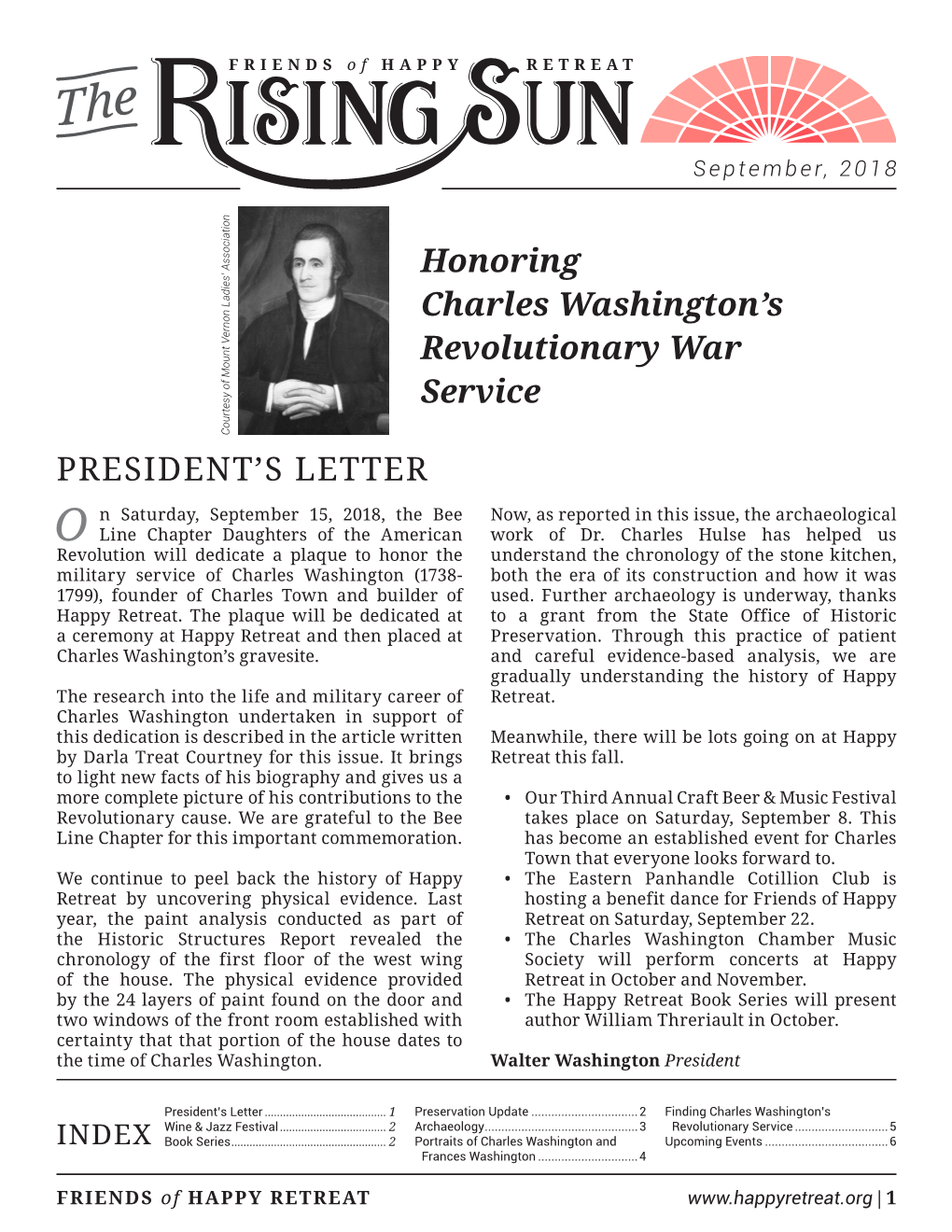PRESIDENT's LETTER Honoring Charles Washington's Revolutionary War Service