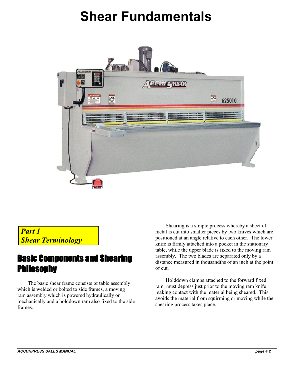 Shear Fundamentals