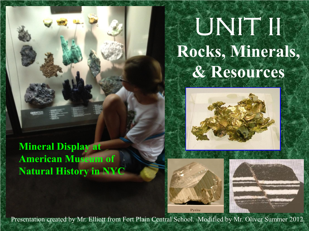 Rocks, Minerals, & Resources