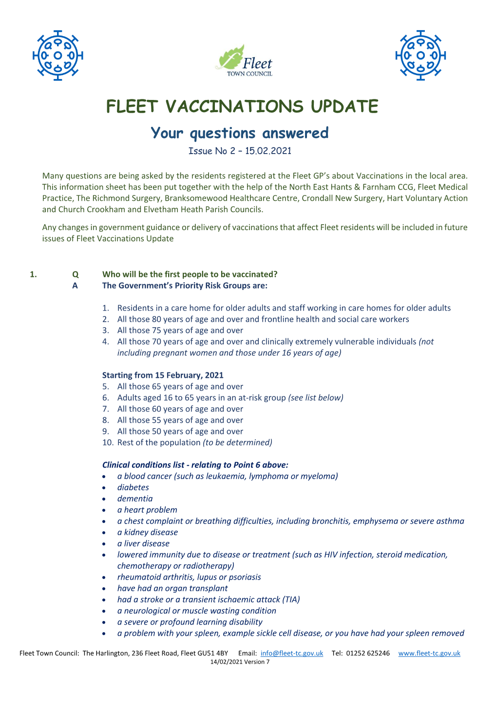 Fleet Vaccinations Update