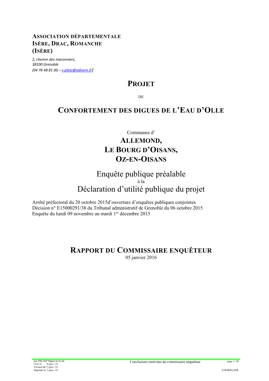 Eau D'olle~DUP~Rapport Du CE~Bat