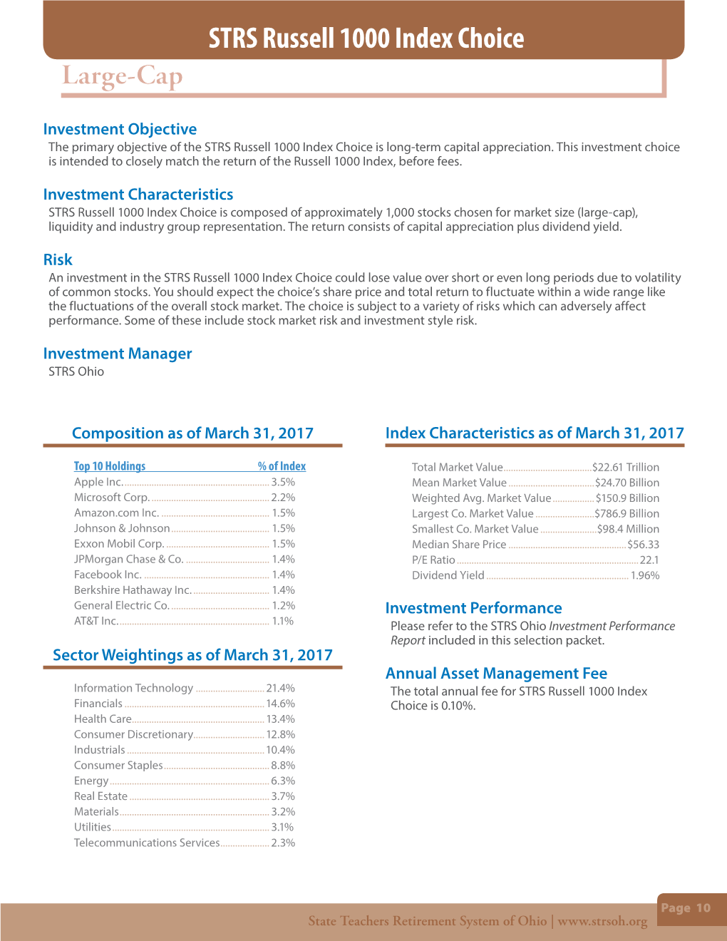 STRS Russell 1000 Index Choice Large-Cap