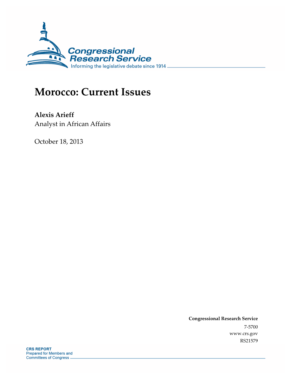 Morocco: Current Issues