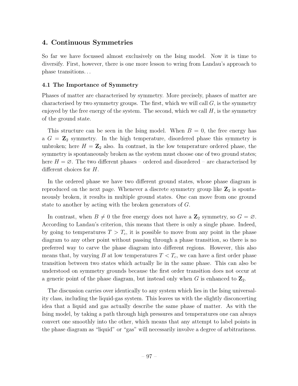 4. Continuous Symmetries