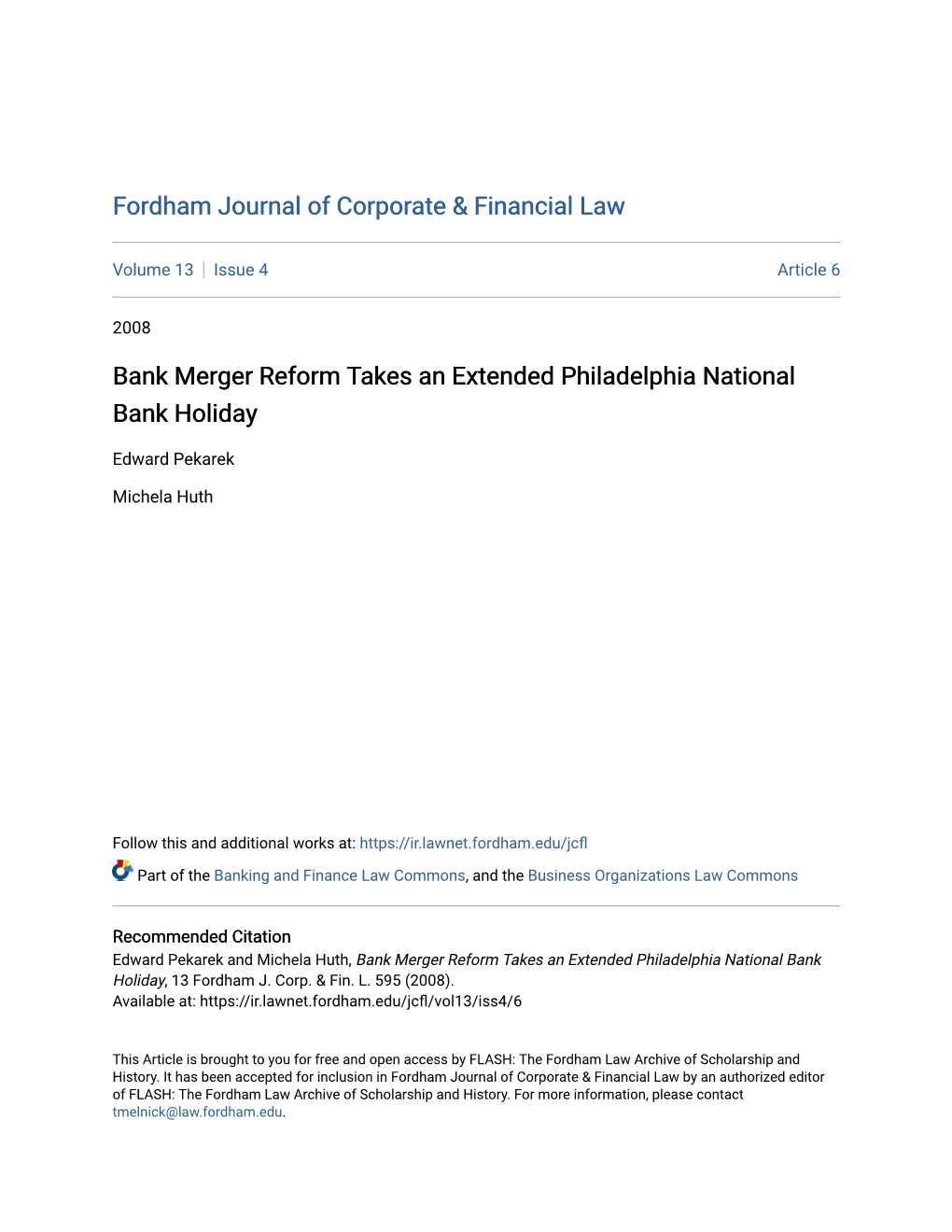 Fordham Journal of Corporate & Financial