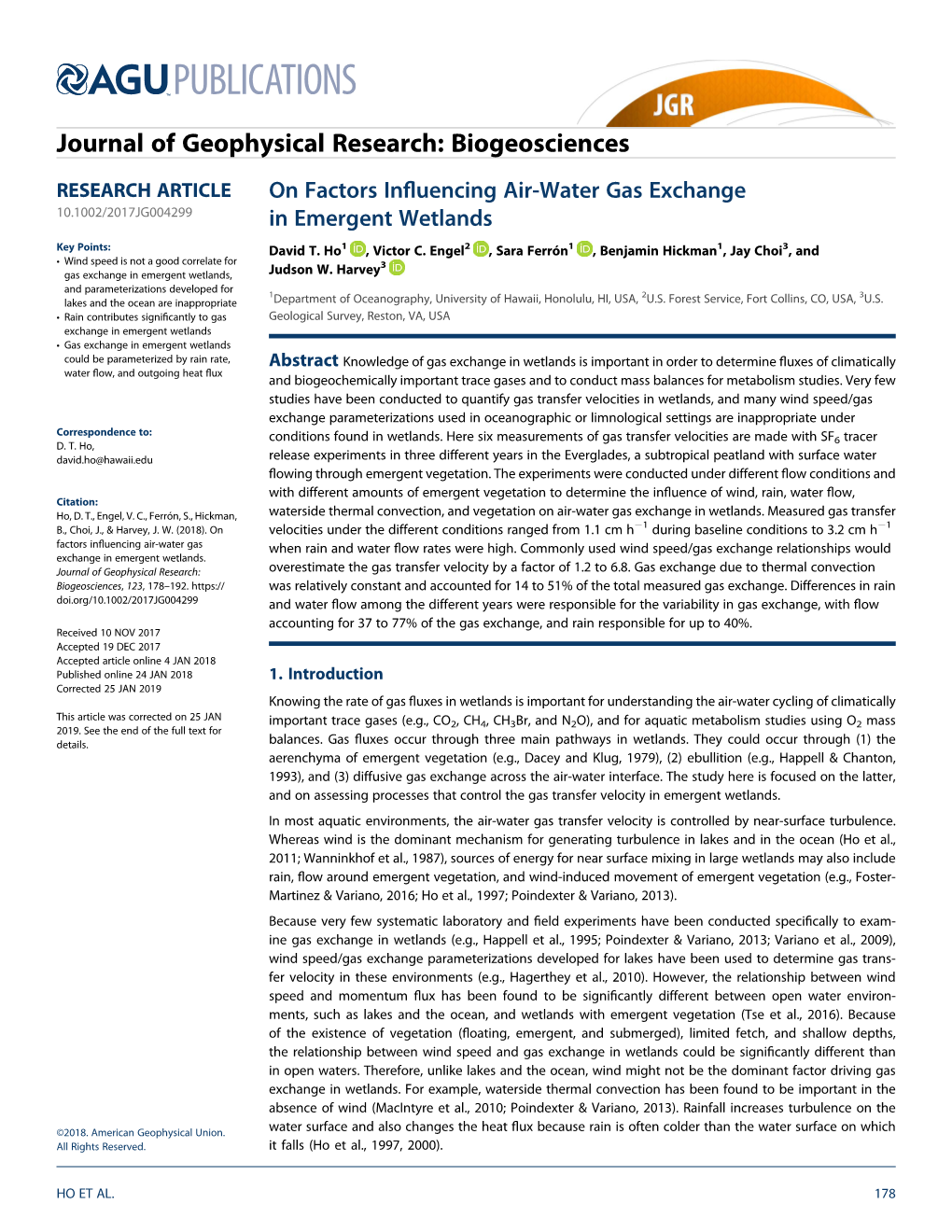 On Factors Influencing Air-Water Gas Exchange in Emergent Wetlands