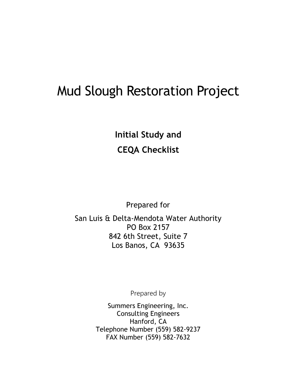 Mud Slough Restoration Project