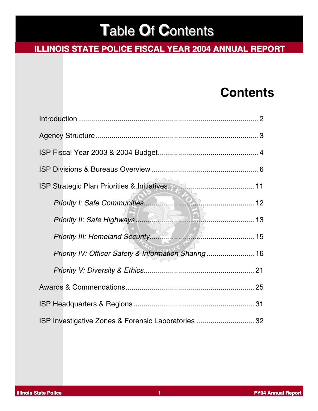 Table of Contents