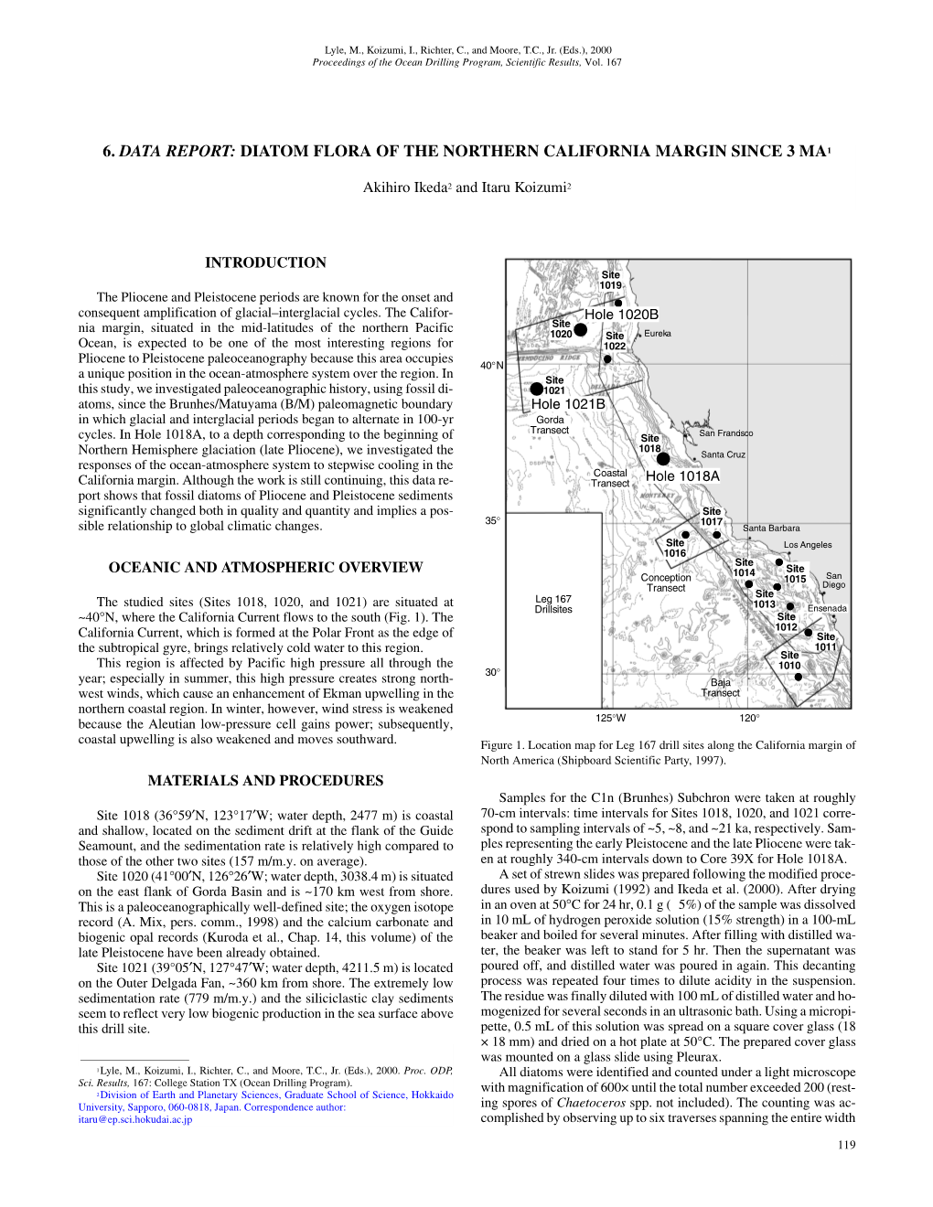 Diatom Flora of the Northern California Margin Since 3 Ma1