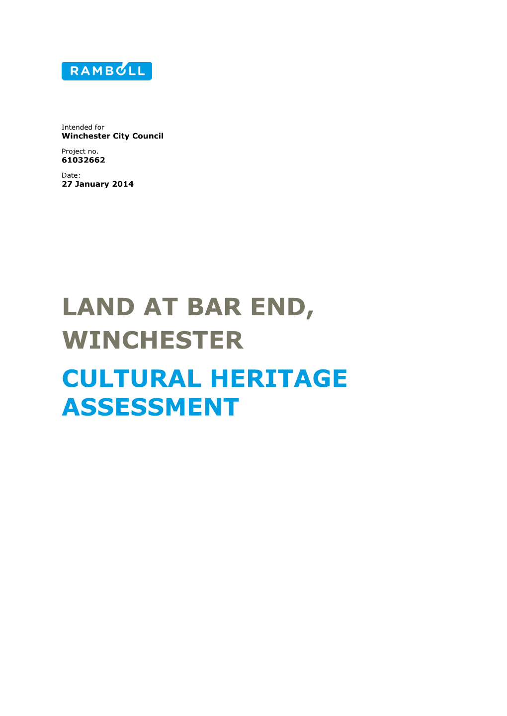 Cultural Heritage Assessment