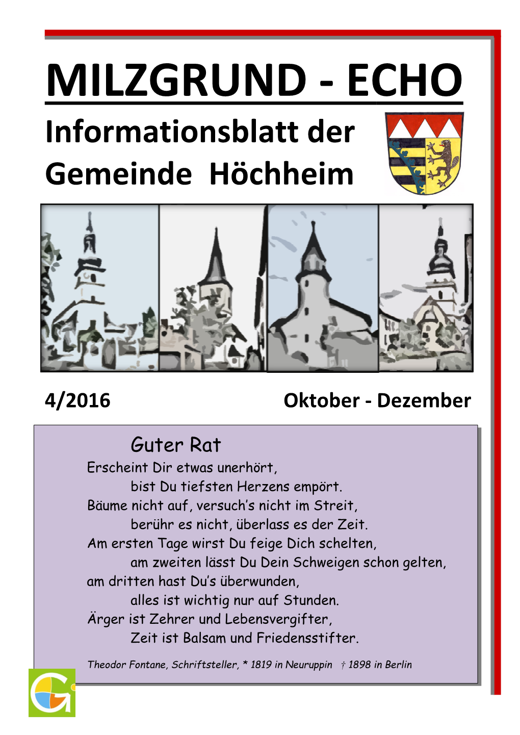 MILZGRUND - ECHECHO Informationsblatt Der Gemeinde Höchheim