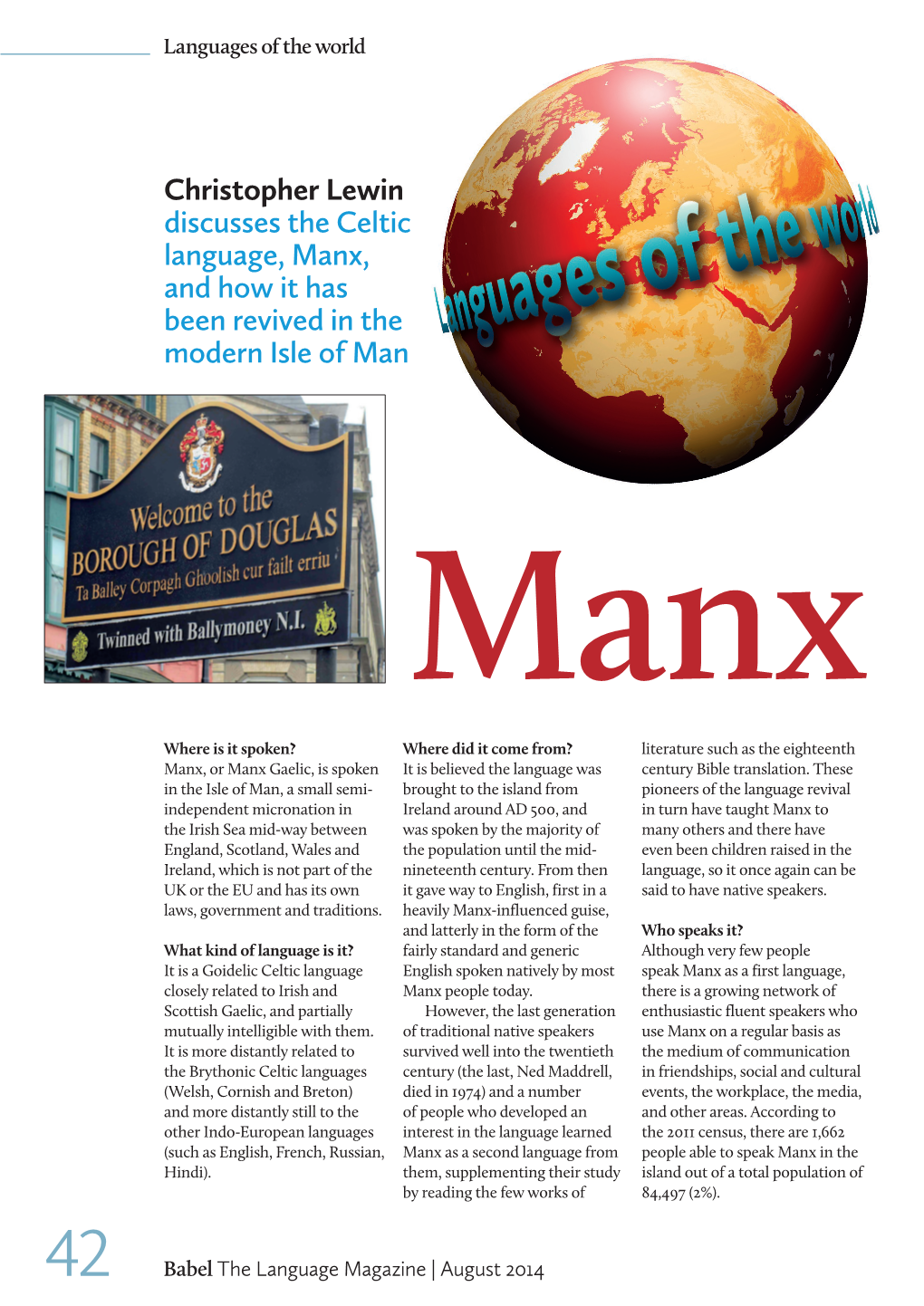 Christopher Lewin Discusses the Celtic Language, Manx, and How It