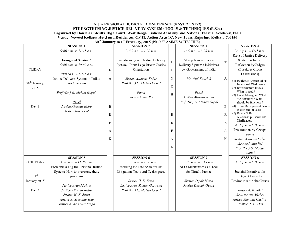 N J a Regional Judicial Conference (East Zone-2