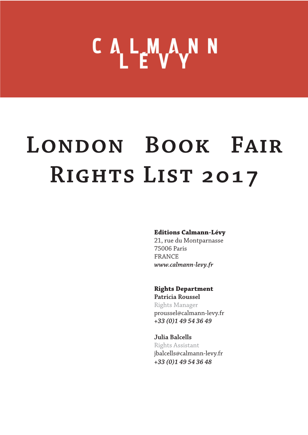 London Book Fair Rights List 2017