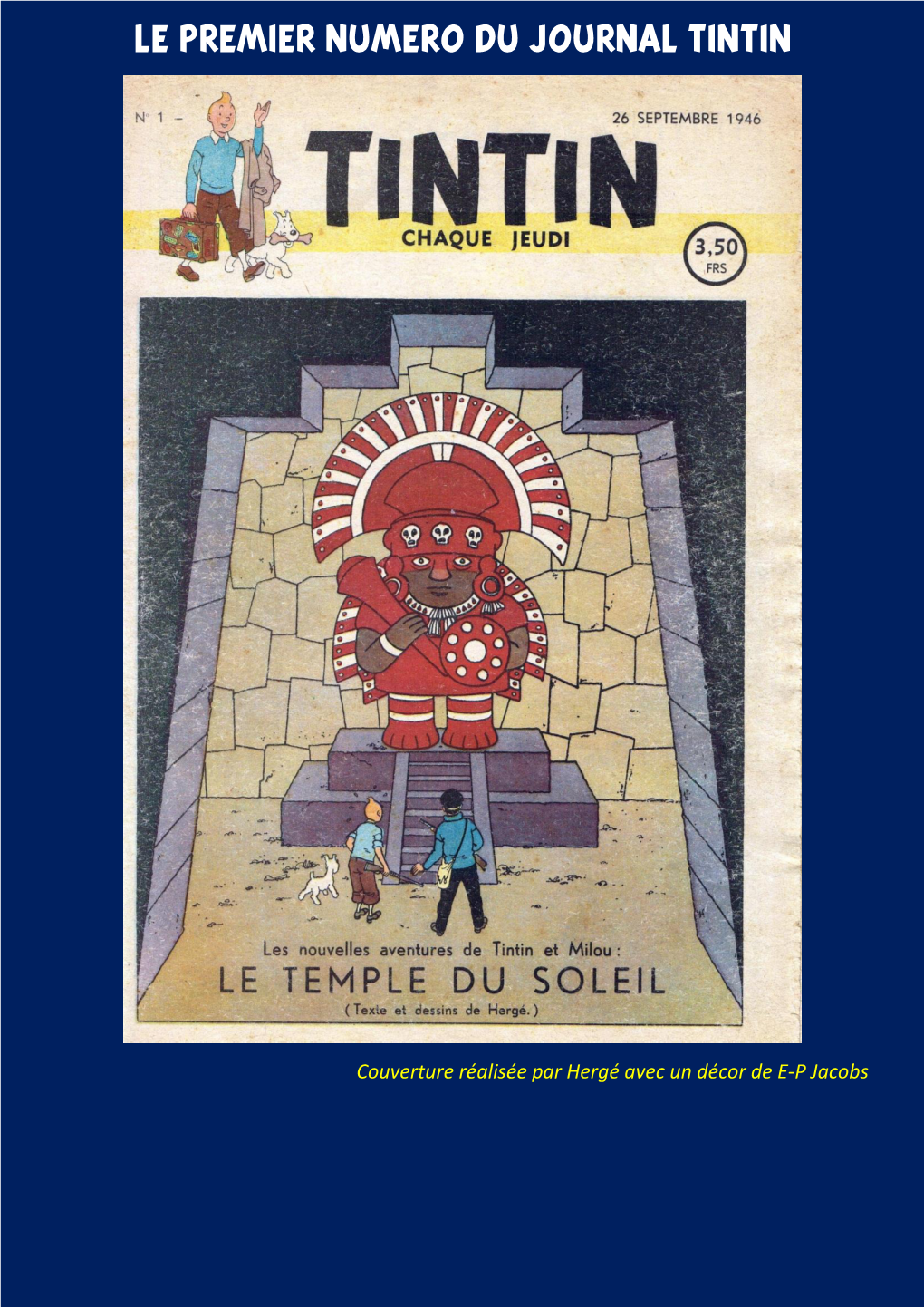 Le Premier Numero Du Journal Tintin