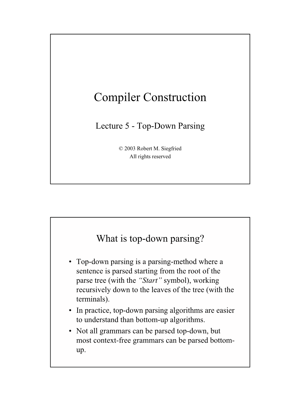 Compiler Construction