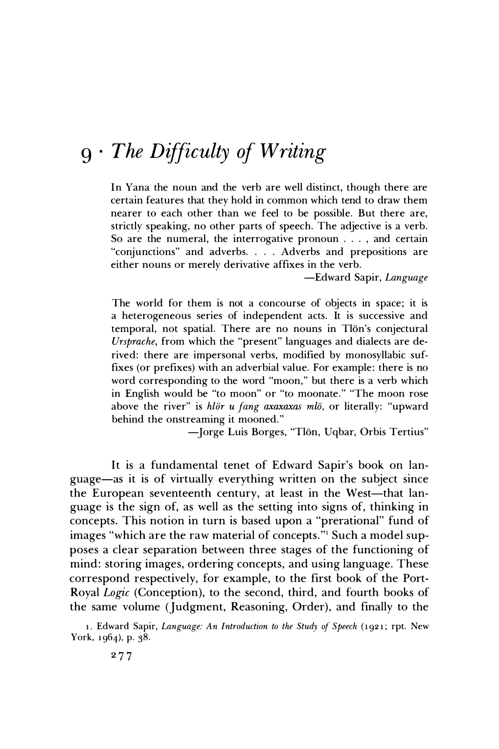 The Difficulty of Writing