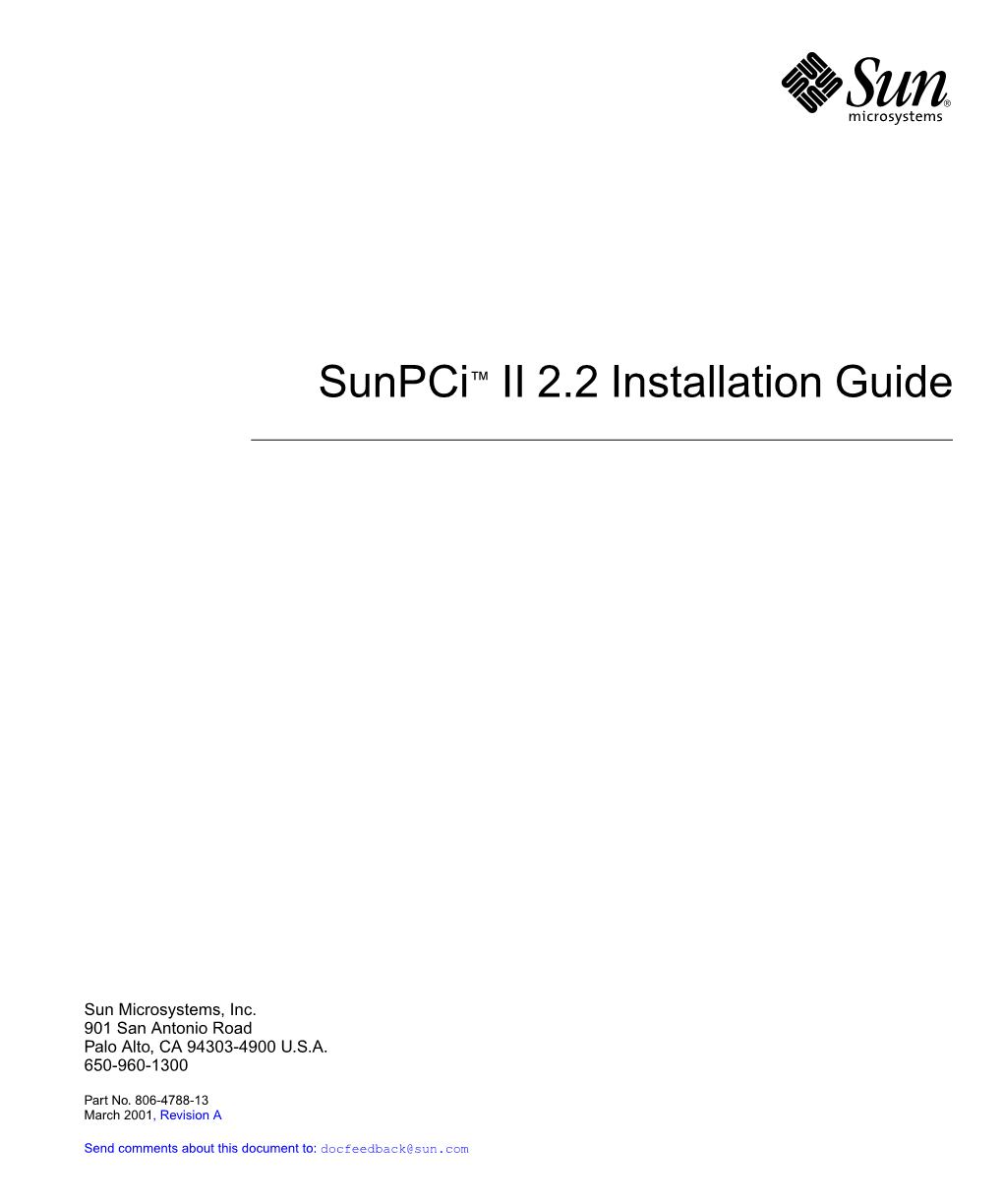 Sunpci II 2.2 Installation Guide • March 2001 Figures
