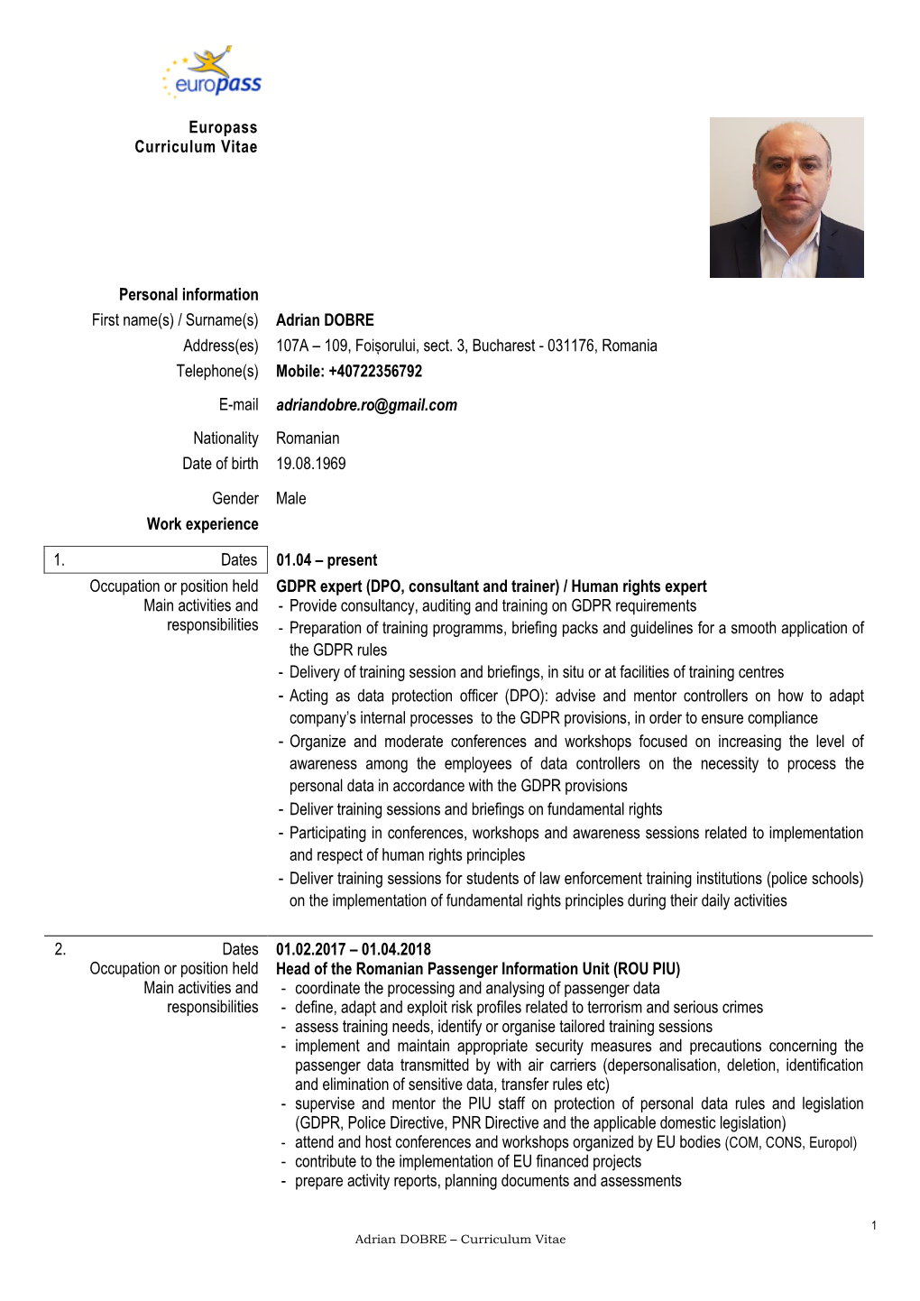 Europass Curriculum Vitae