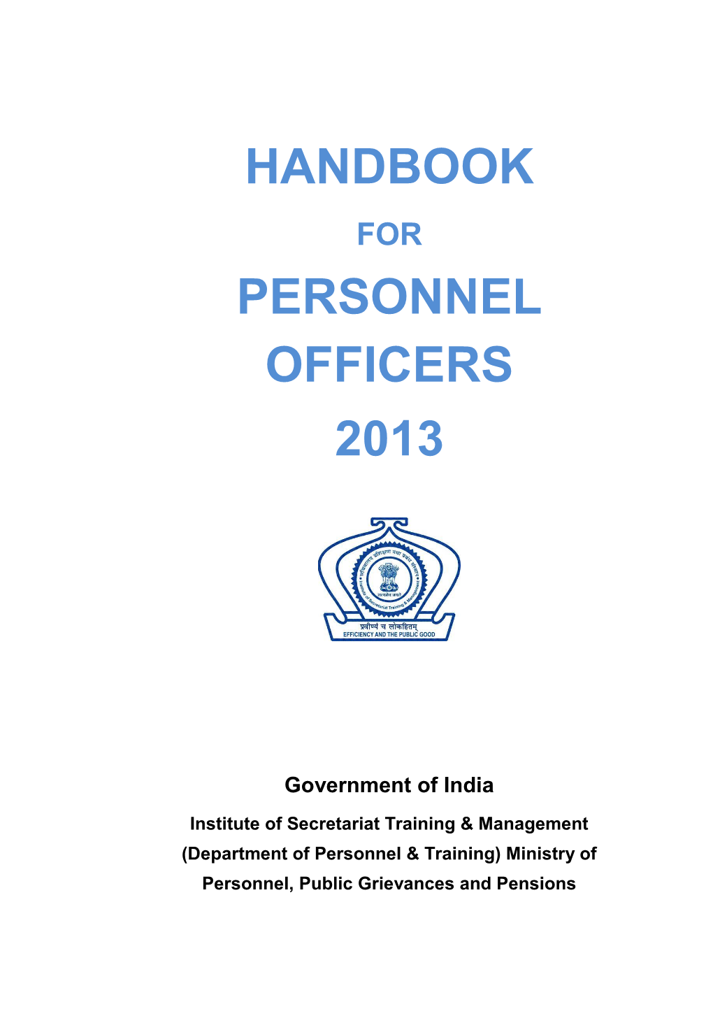 Handbook Personnel Officers 2013