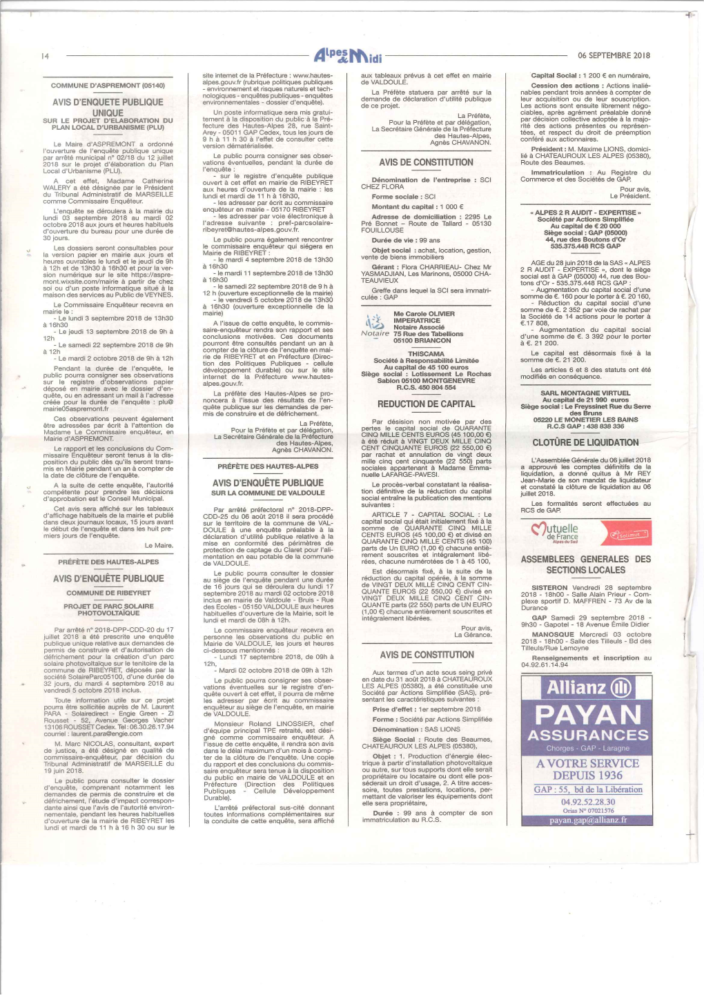 PAYA N D'équipe Principal TPE Retraité, Est Dési- Dénomination : SAS LIONS Courriel : Laurent.Para@Engie.Com Gné Comme Commissaire Enquêteur