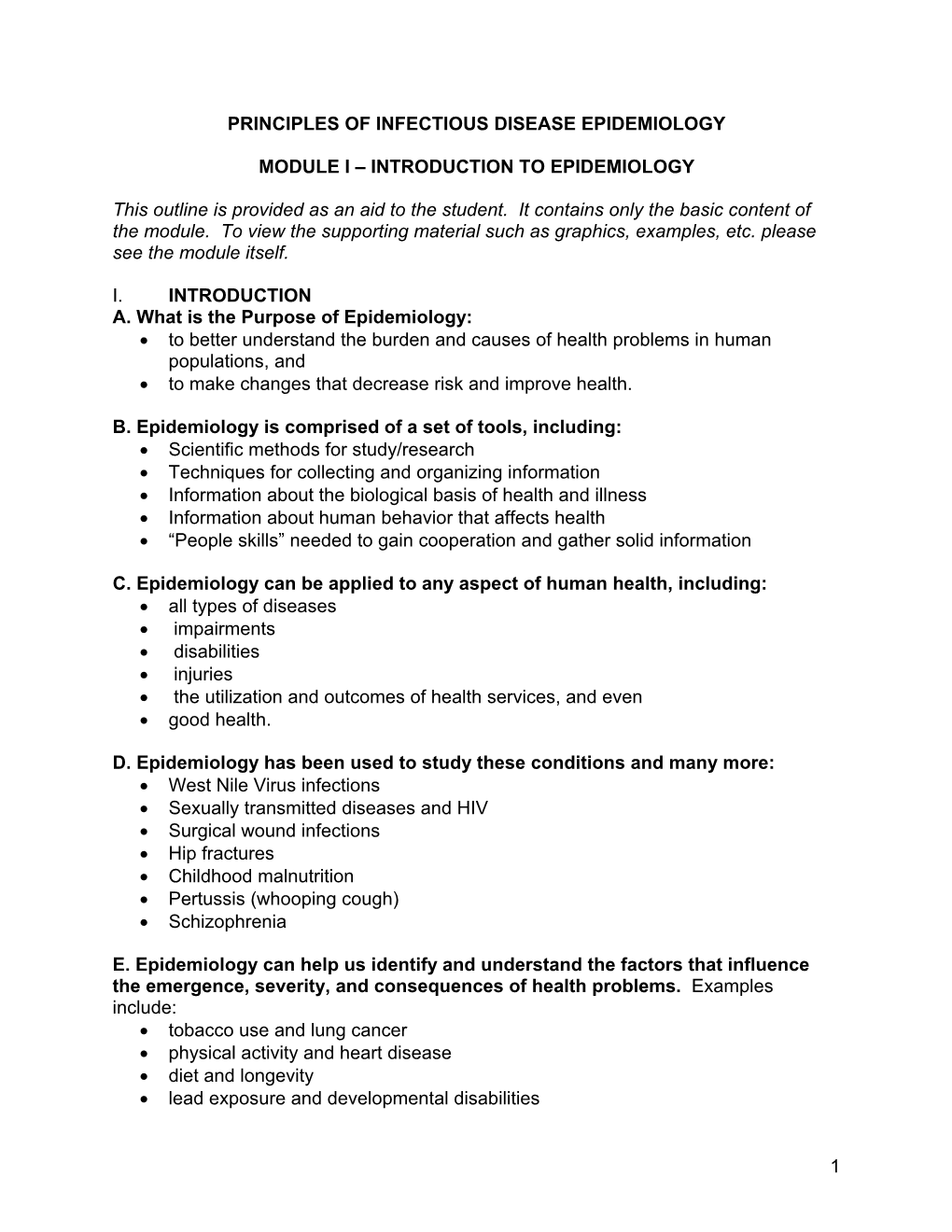 Infectious Disease Epidemiology