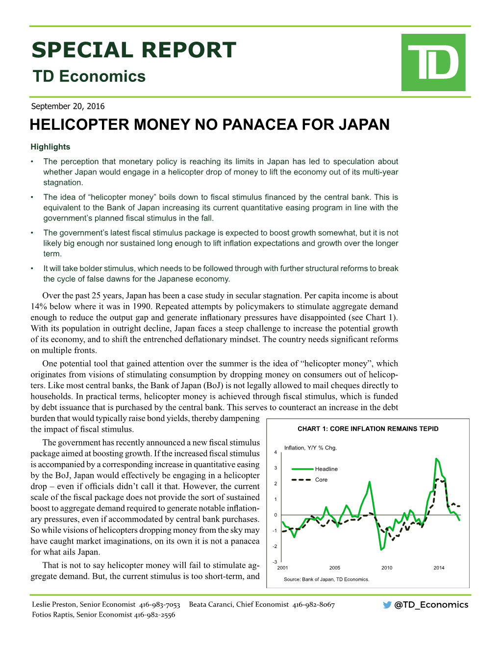 Helicopter Money No Panacea for Japan