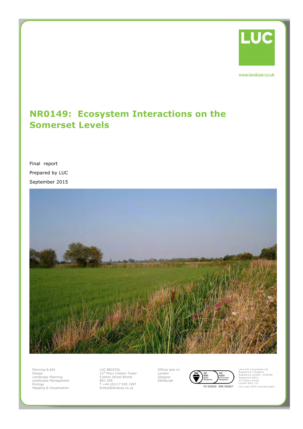 Ecosystem Interactions on the Somerset Levels