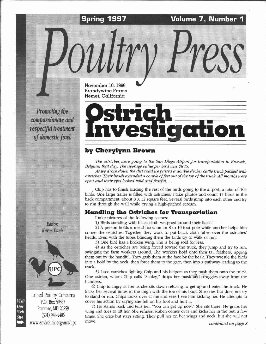UPC Spring 1997 Poultry Press