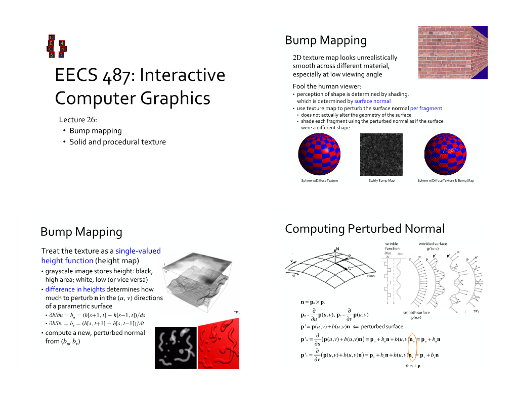 Bump and Normal Mapping; Procedural Textures