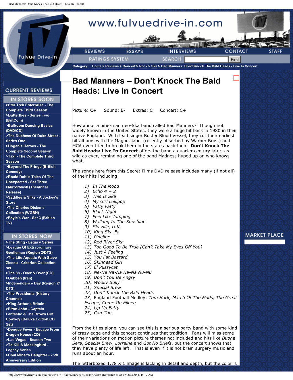 Bad Manners: Don't Knock the Bald Heads - Live in Concert