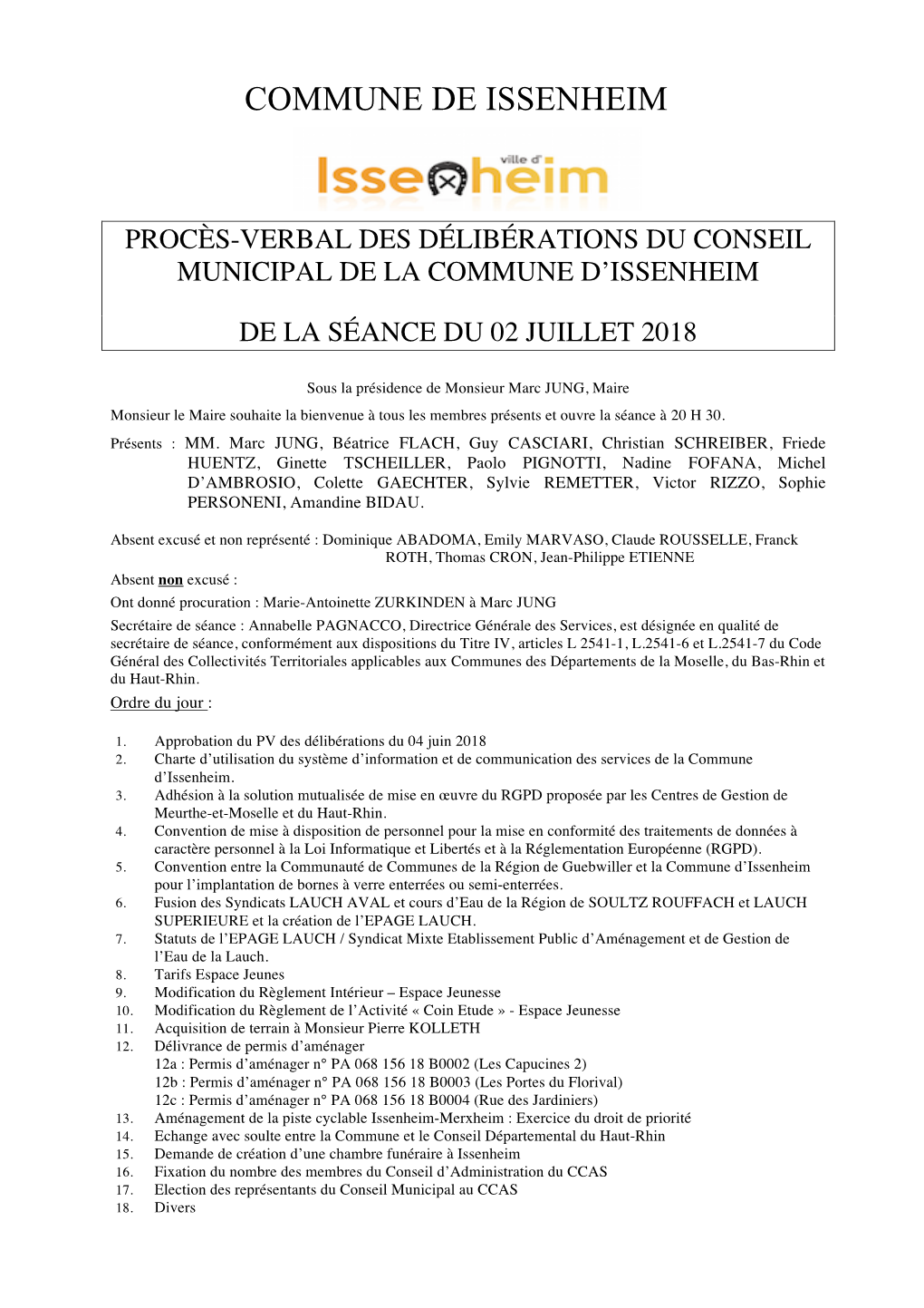 Compte Rendu Du 2 Juillet 2018