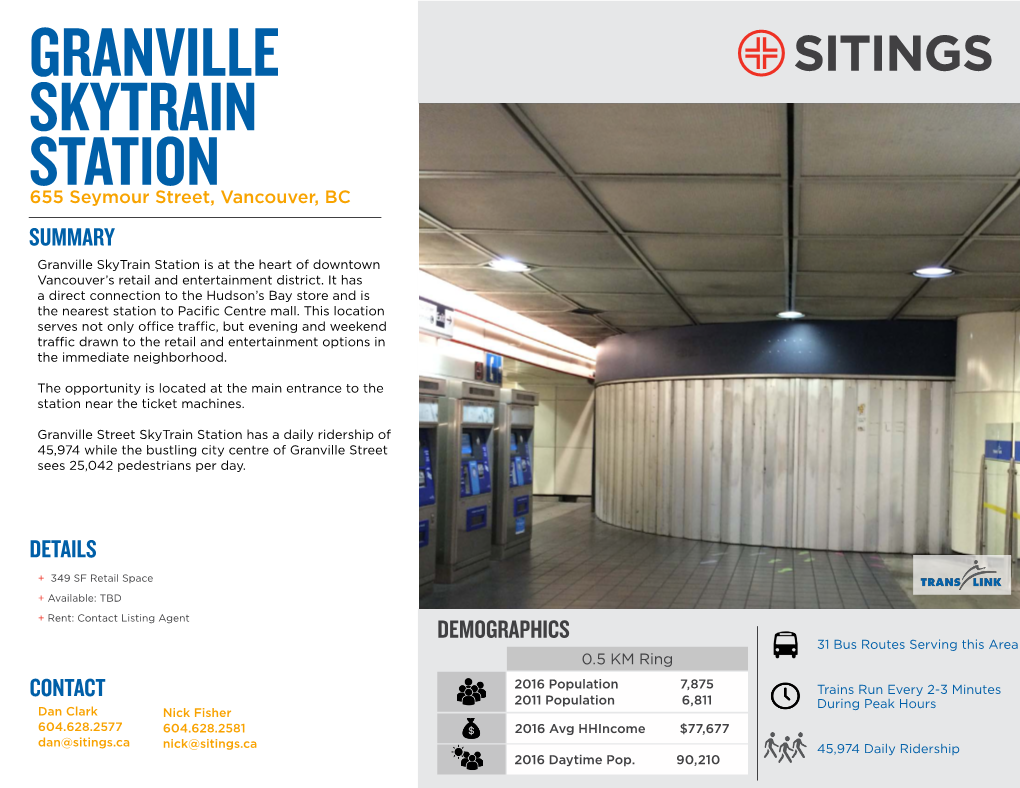 Granville Skytrain Station