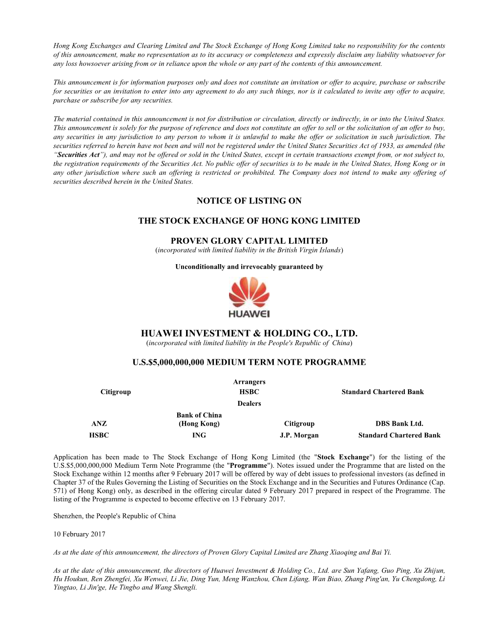 Huawei Investment & Holding Co., Ltd