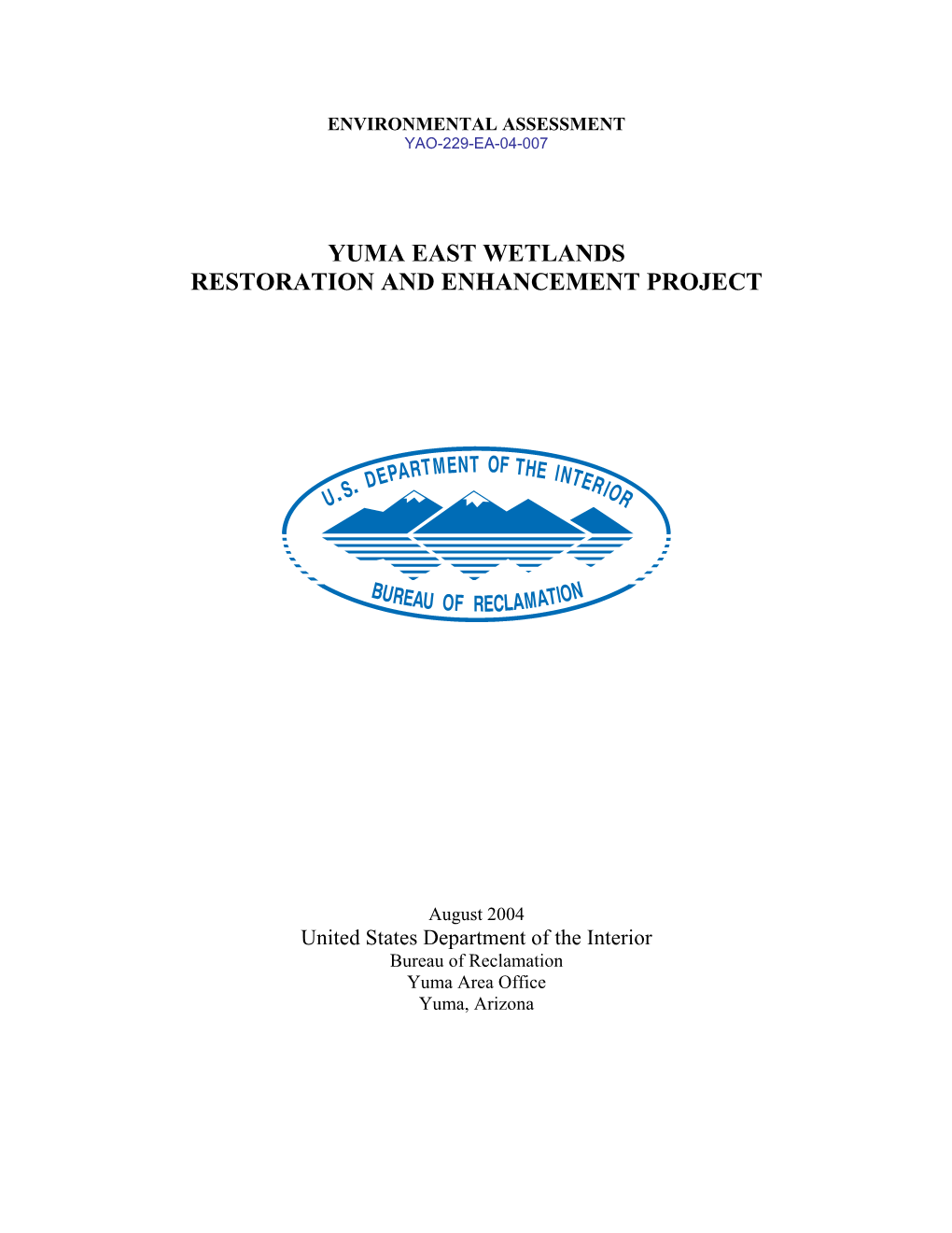 Yuma East Wetlands Restoration and Enhancement Project