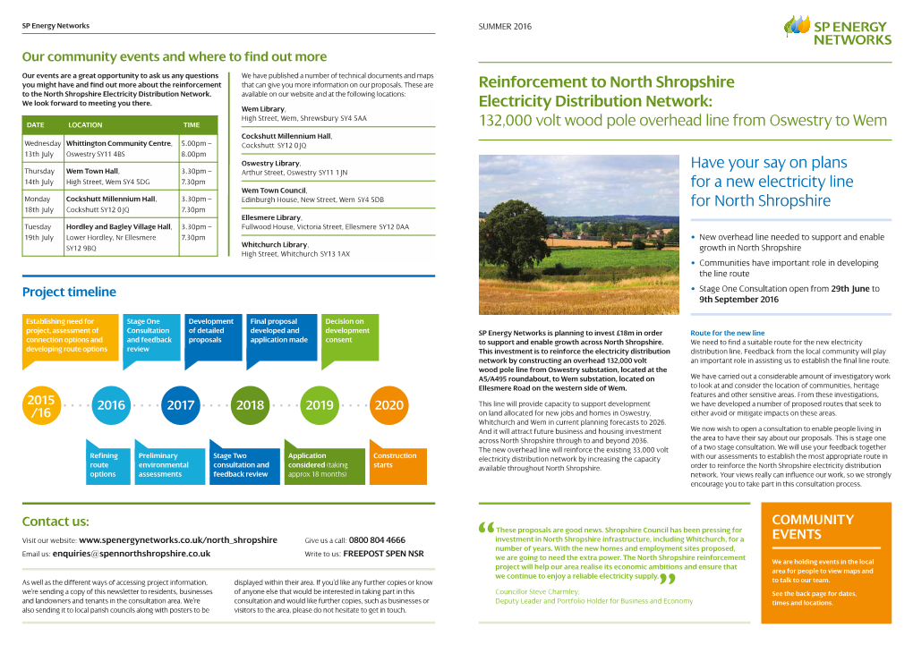 Reinforcement to North Shropshire Electricity Distribution Network