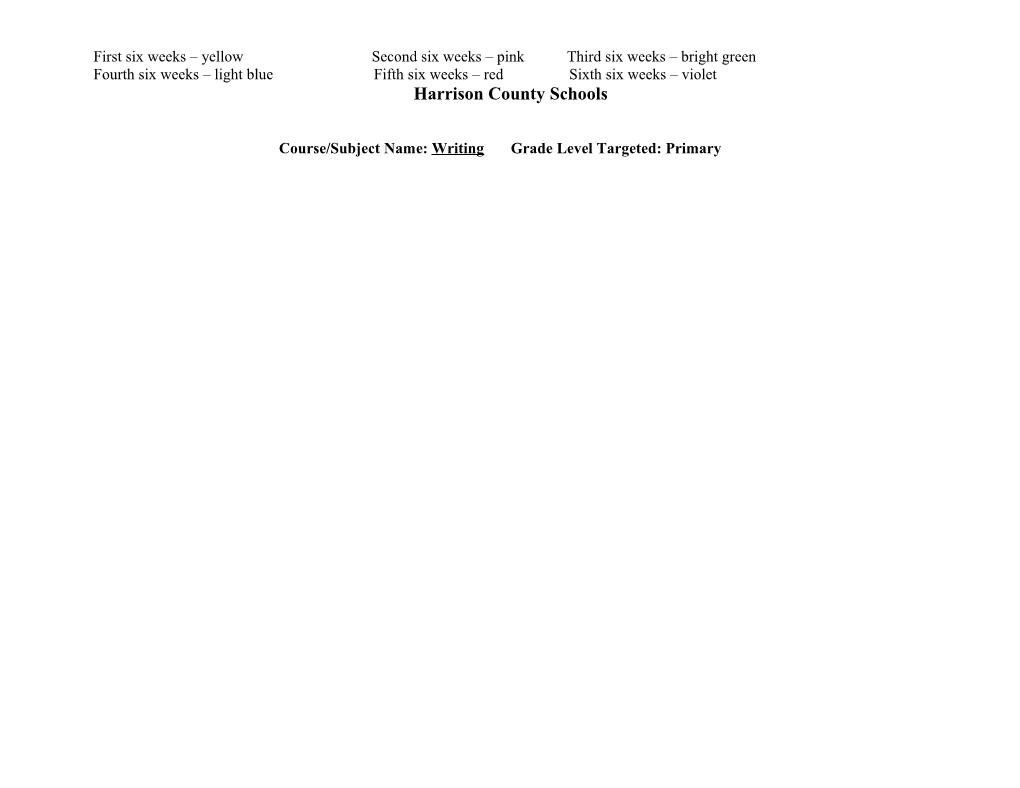 HC Ele Curriculum Mapping