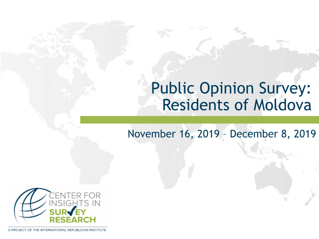 Public Opinion Survey: Residents of Moldova