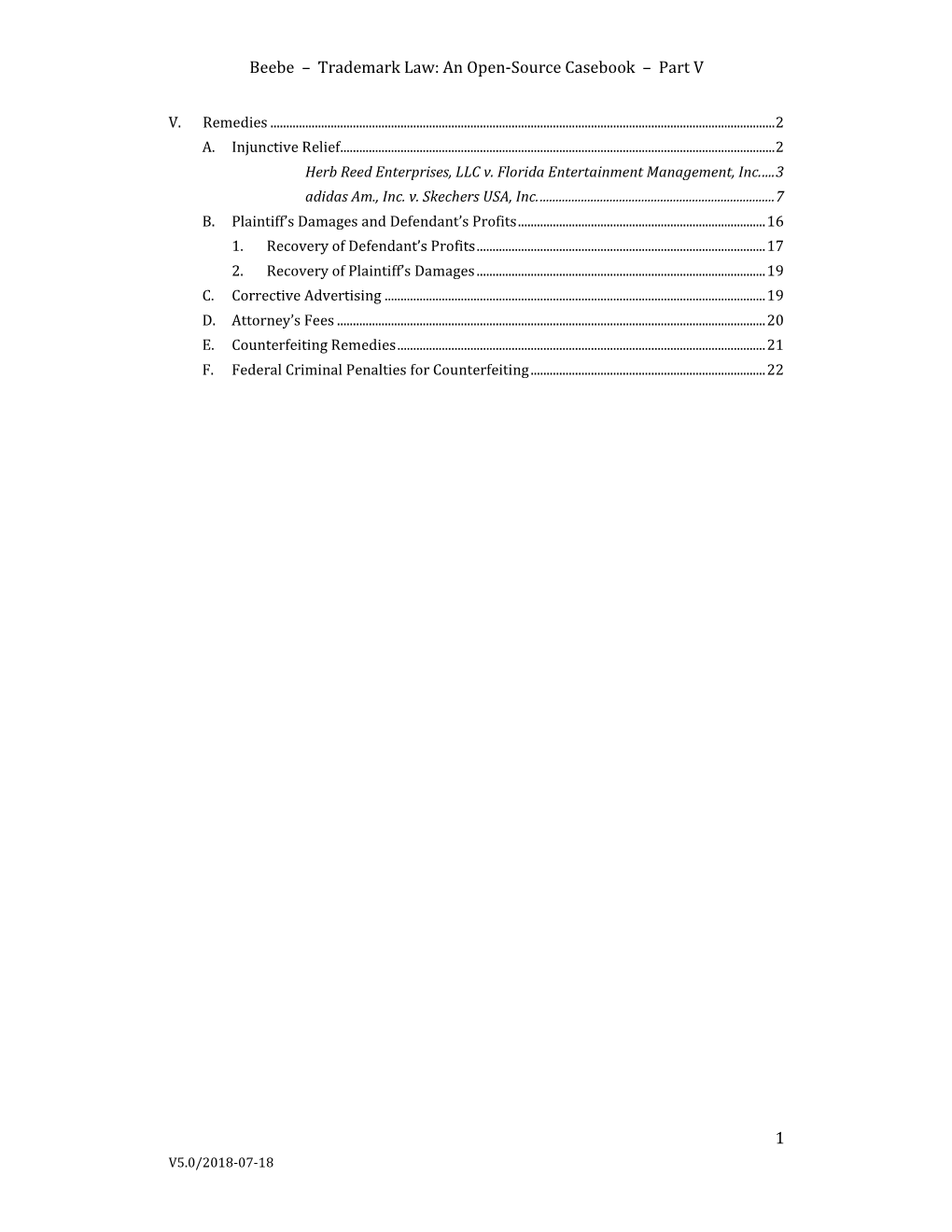 Beebe – Trademark Law: an Open-Source Casebook – Part V