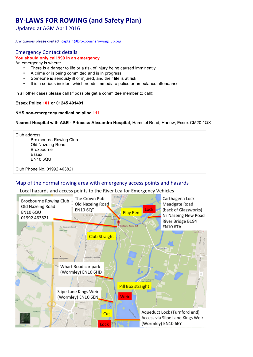 BY-‐LAWS for ROWING (And Safety Plan)